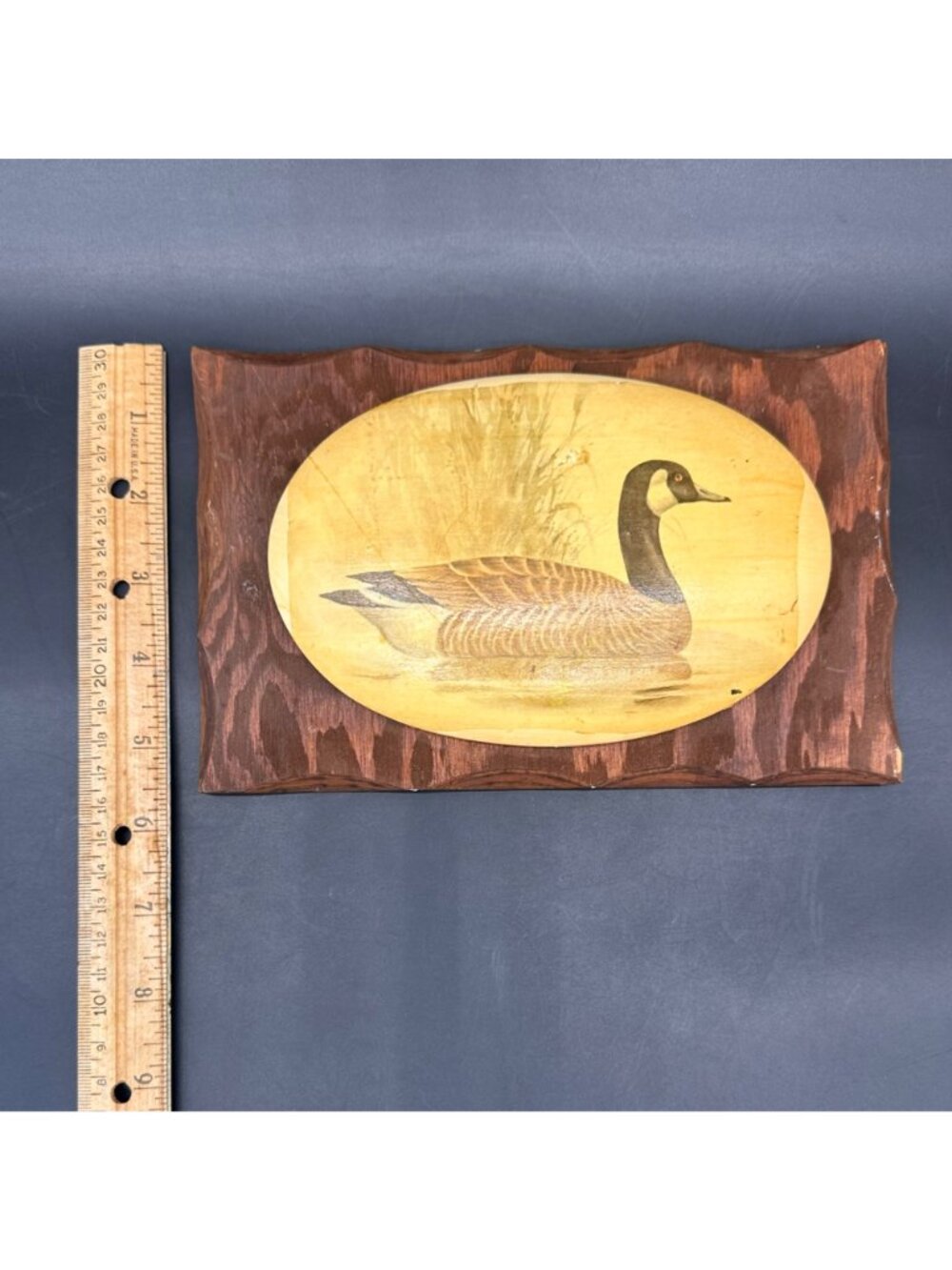 Vintage Canada Goose Duck Wall Hanging Handmade Decoupage Folk Art Plaque Rustic - Picture 8 of 9